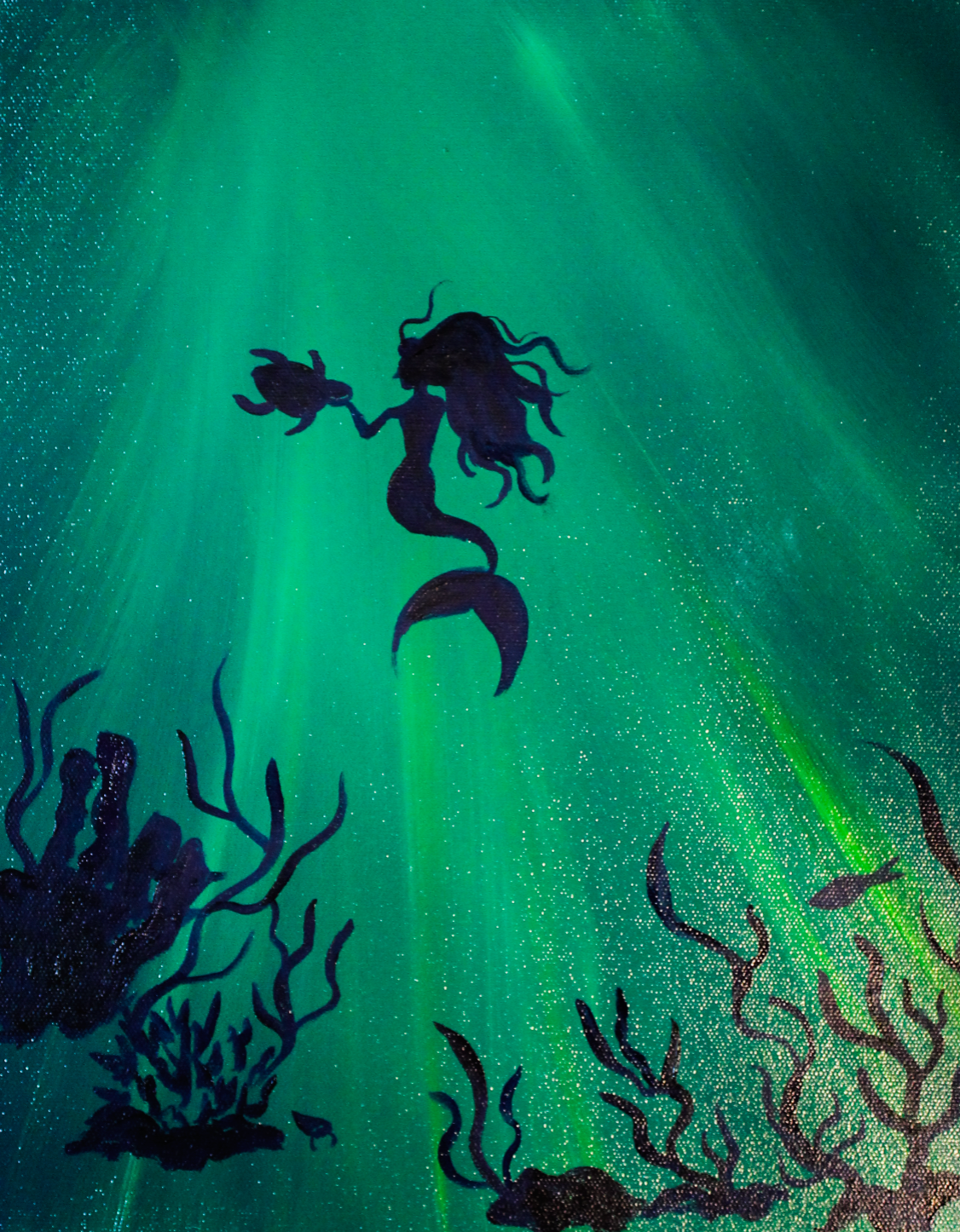 Mermaid Silhouette on canvas