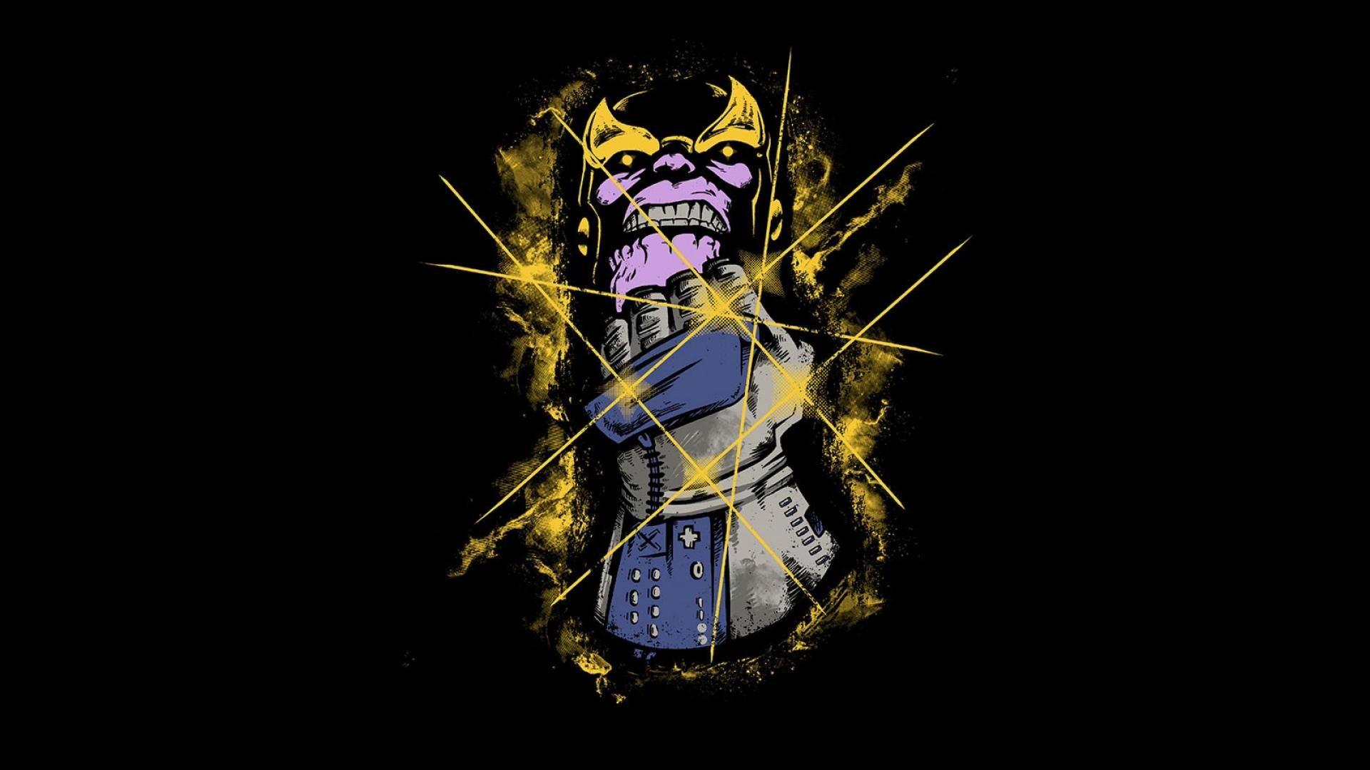 Minimalistic funny power glove thanos wallpaper