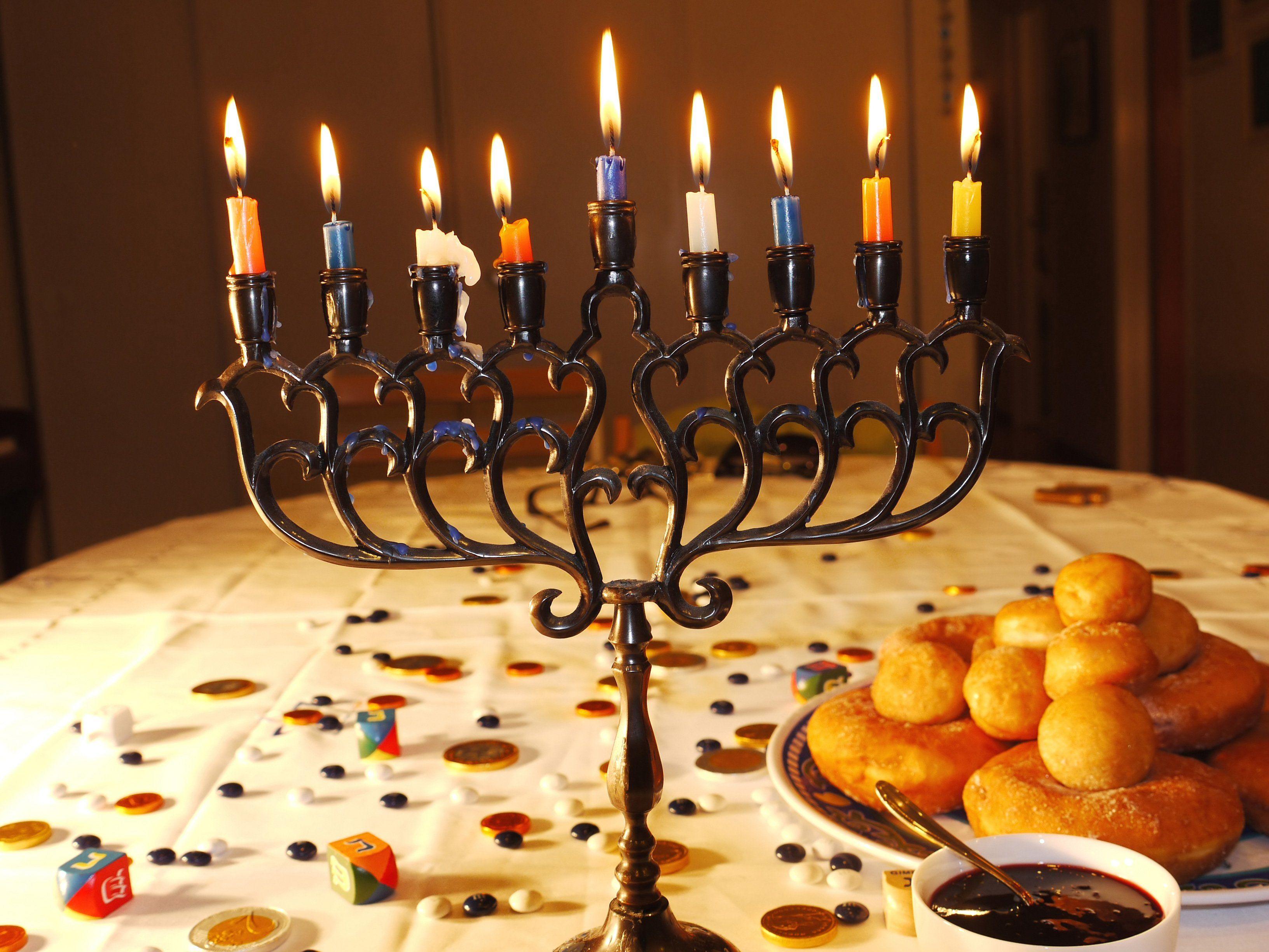 HANUKKAH jewish festival holiday candelabrum candle menorah