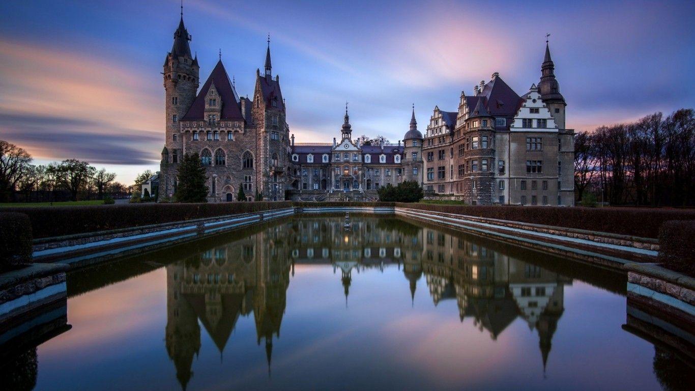 Moszna Castle Poland Wallpaper HD For Desktop High Quality