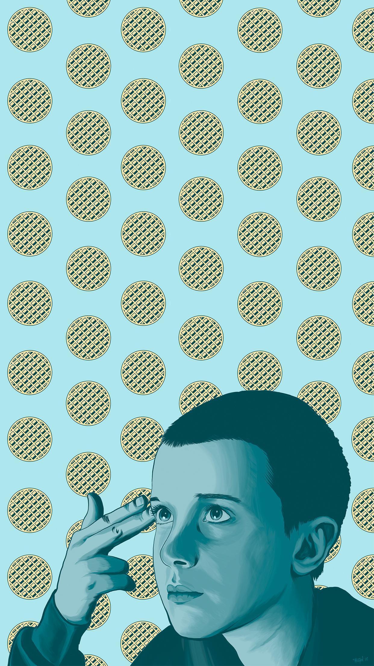 Stranger Things Eleven Fan Art Phone wallpaper, Photohop painting