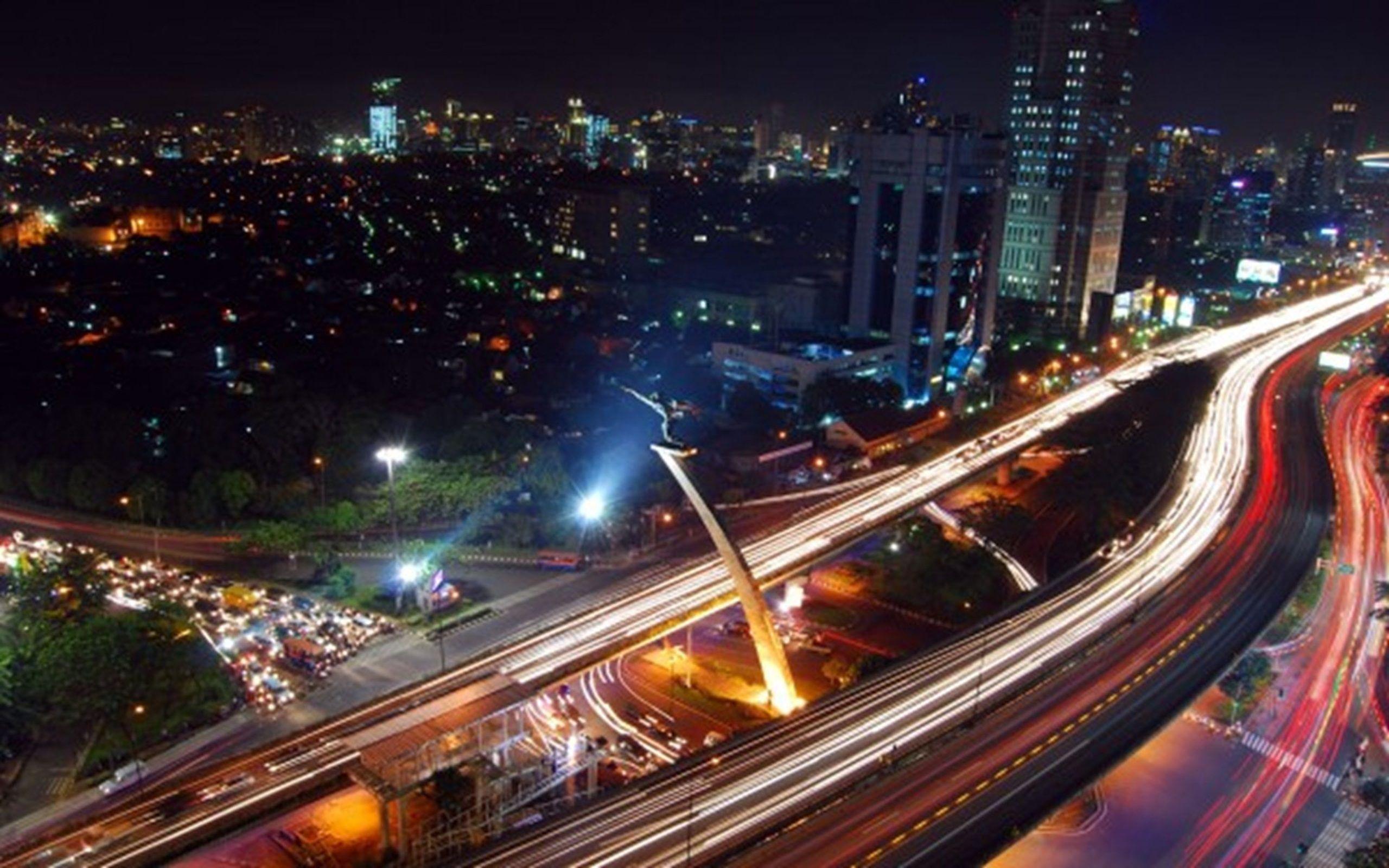 jakarta night indonesia wallpaper photo