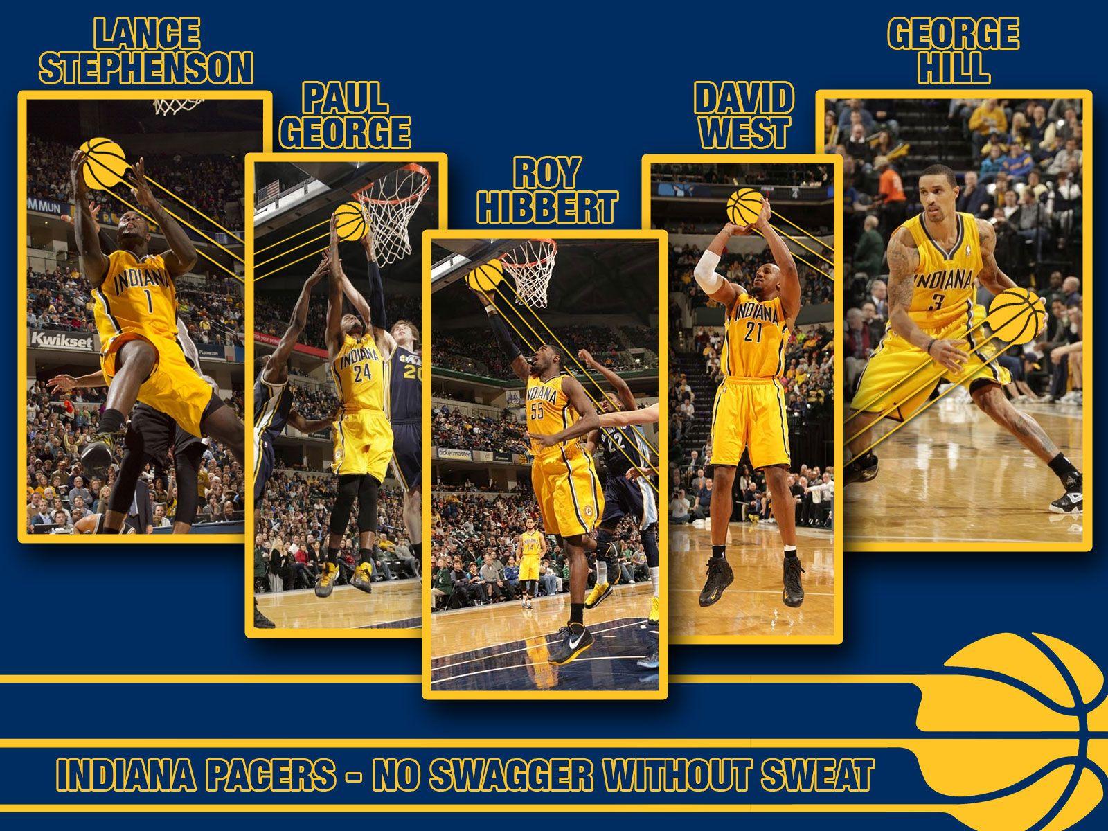 Indiana Pacers 2013 Starters 1600×1200 Wallpaper. Basketball