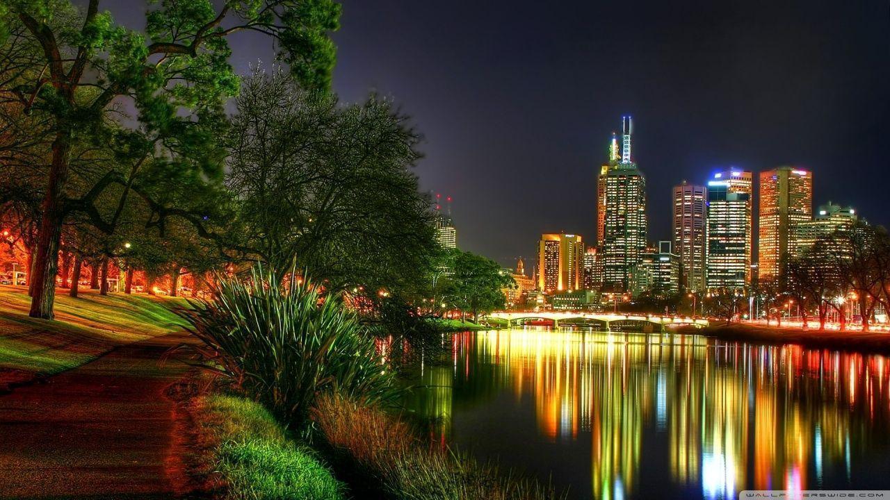 Melbourne At Night HD desktop wallpaper, High Definition