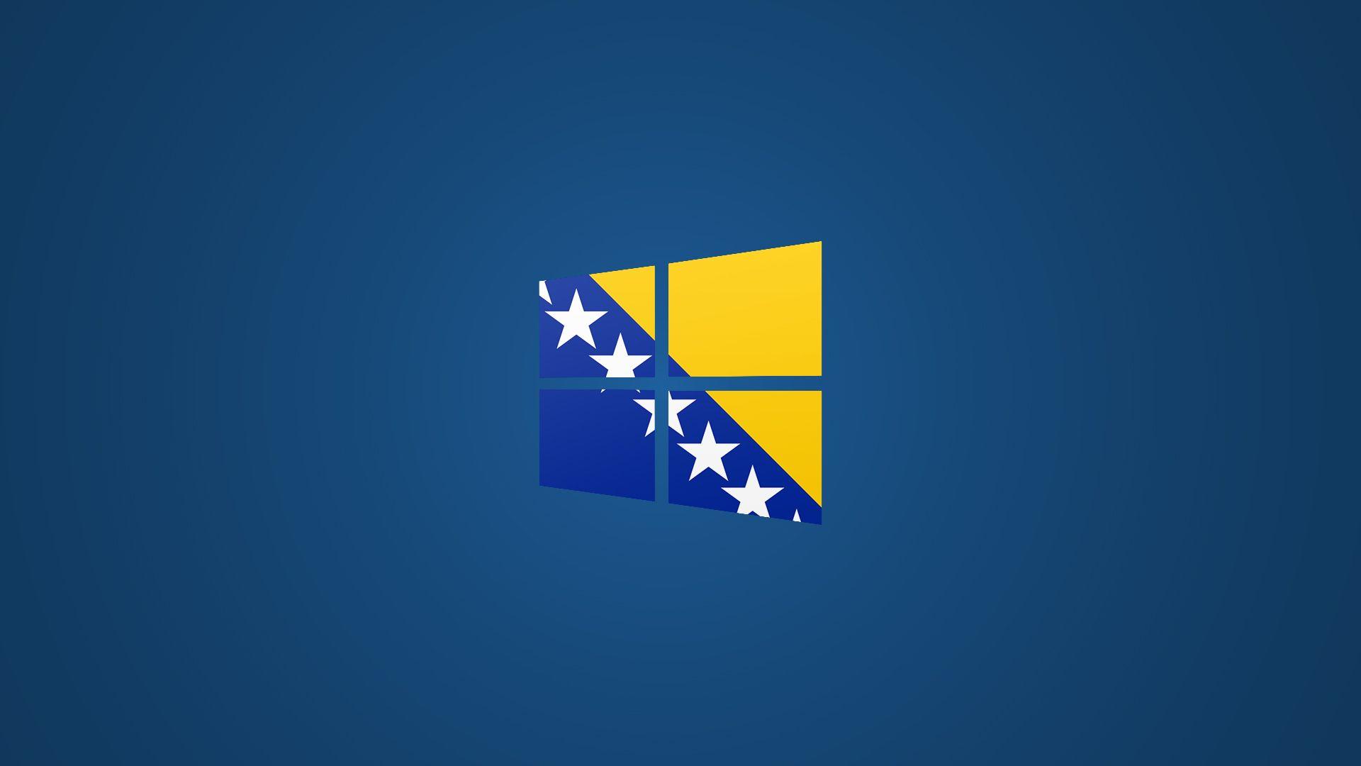 Windows 8 Bosnian Flag Logo Wallpaper (Blue)