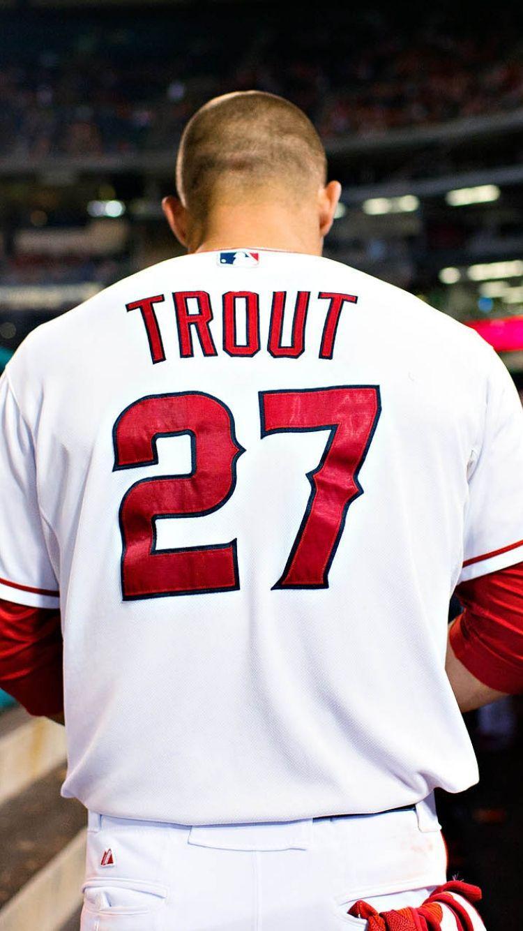 Download Wallpaper 750x1334 Mike trout, Baseball, Los angeles