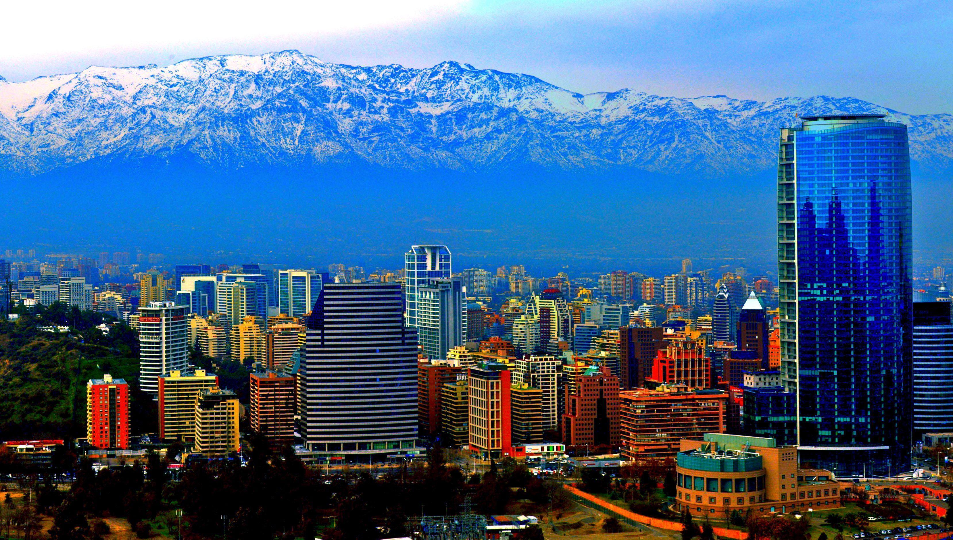 Panorama of the city of Santiago, Chile Desktop wallpaper 1920x1080