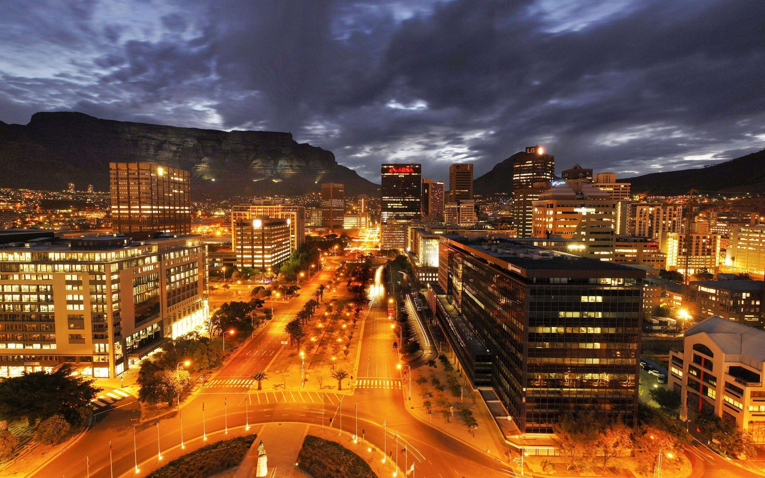 Cape Town 3D City Night Light Wallpaper HD Wallpaper