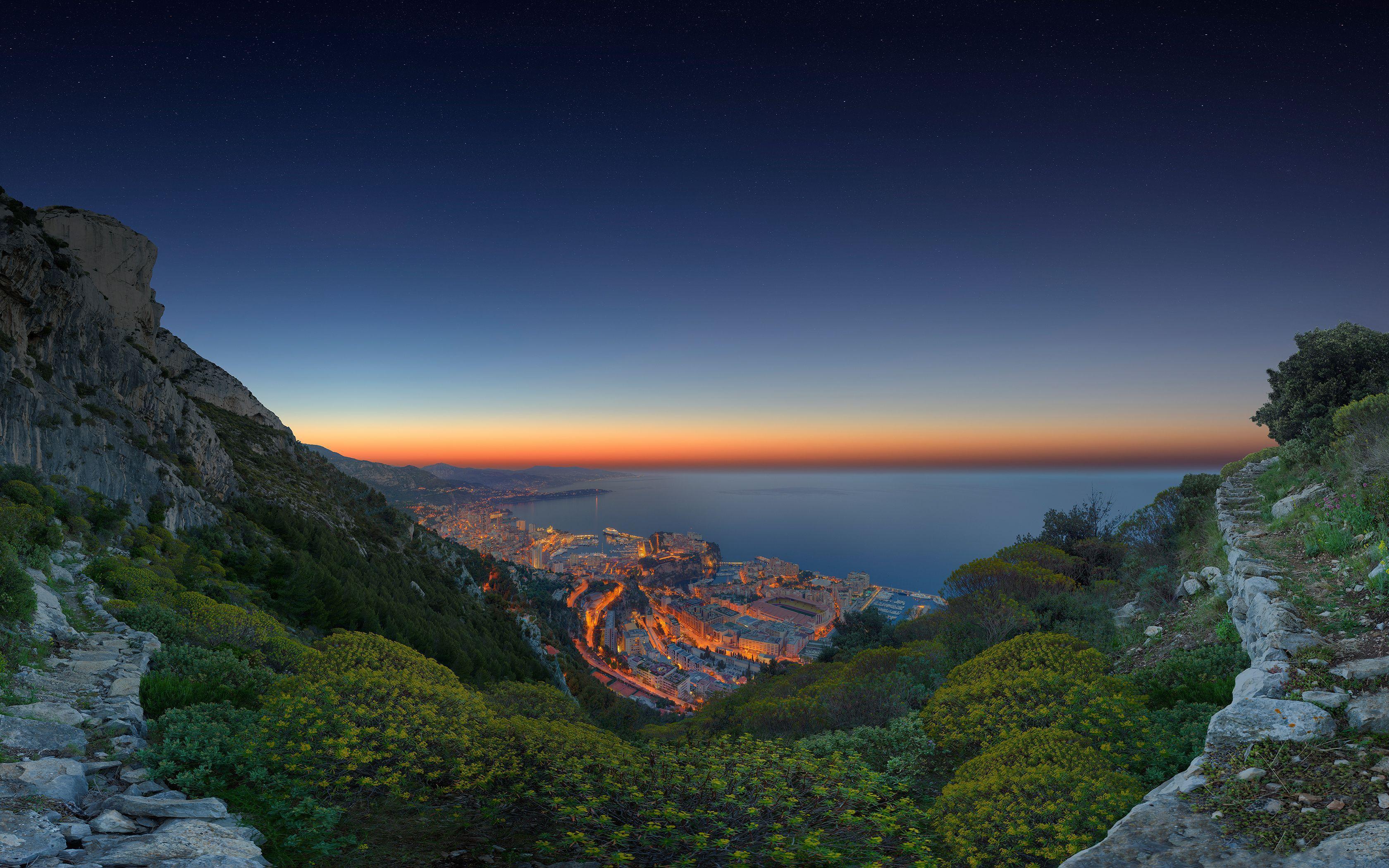 Dusk over Monaco HD Wallpaper. Background Imagex2100