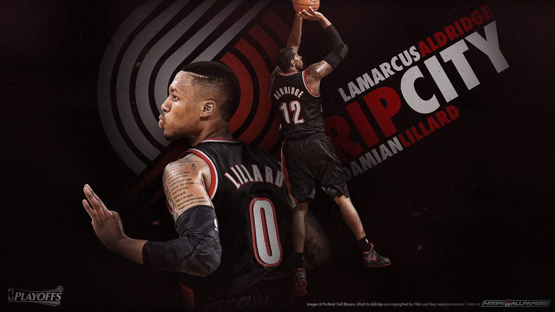 NBA Playoffs Damian Lillard and LaMarcus Aldridge Wallpaper