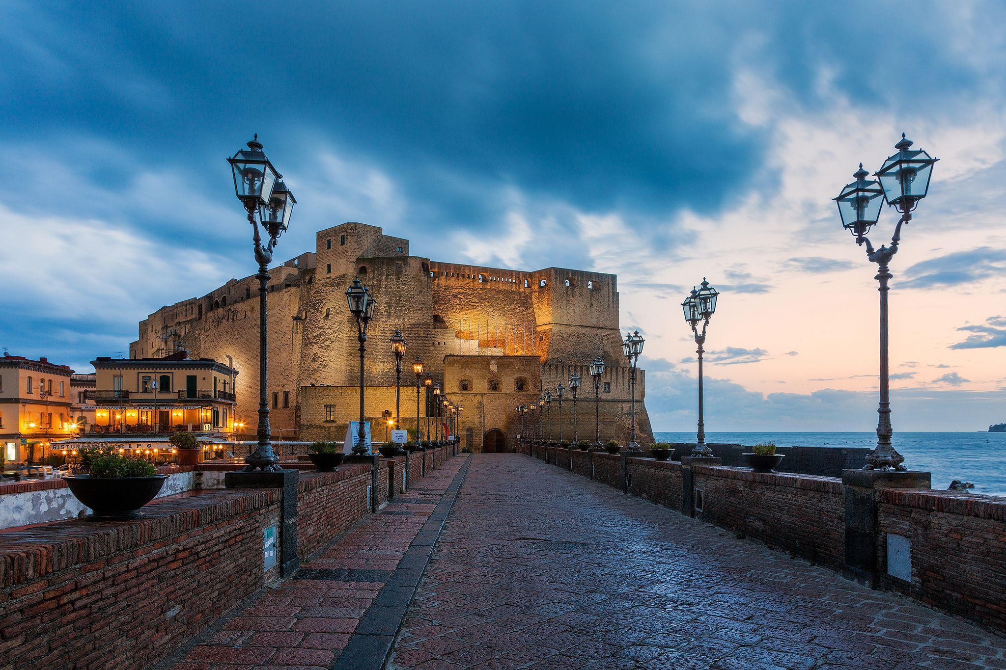 Fortress on the waterfront in Naples, Italy wallpaper and image