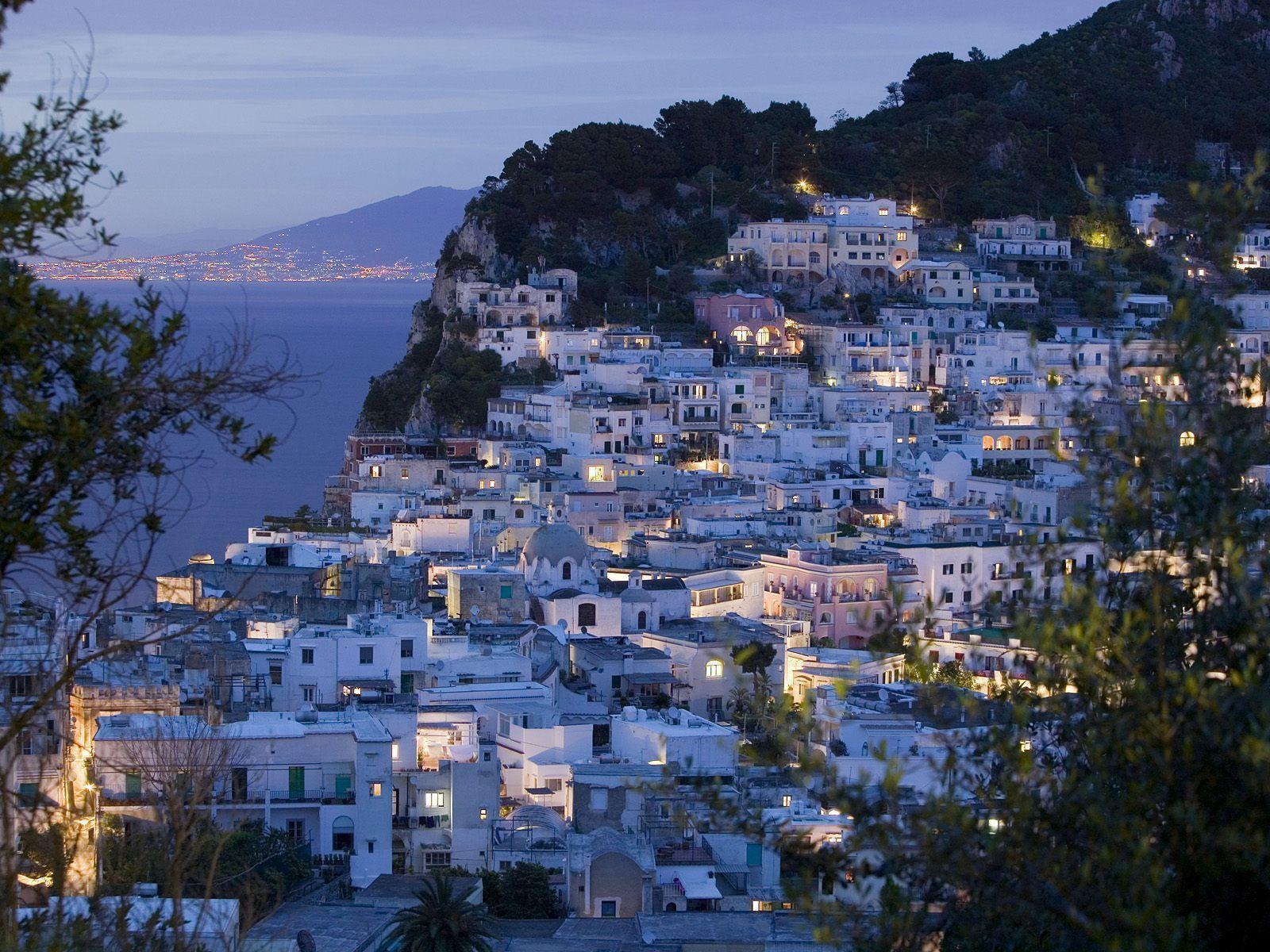 Night lights in Naples, Italy wallpaper and image