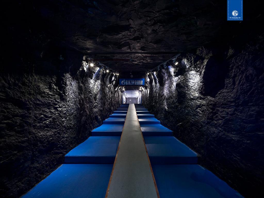 Schalke 04's new tunnel, a very cool nod to their mining past