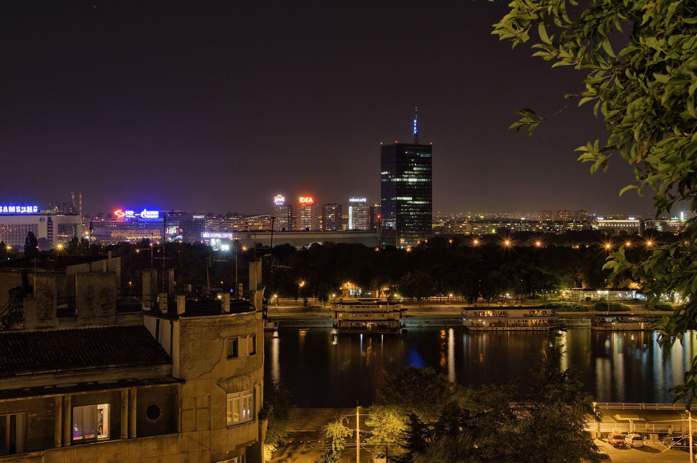 Photo Serbia Belgrade Canal night time Cities 2284x1520