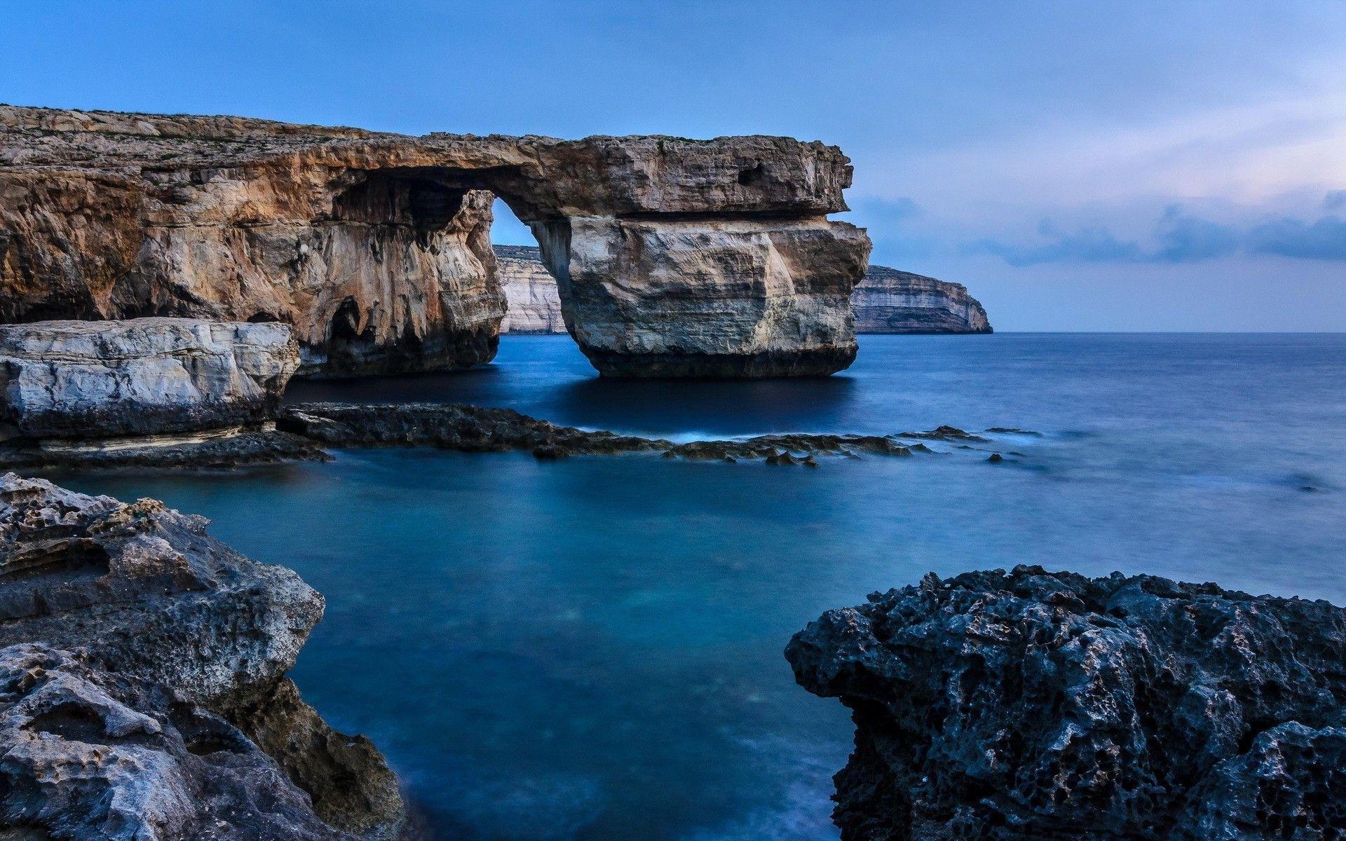Malta Rock Sea Coast. Nature HD 4k Wallpaper