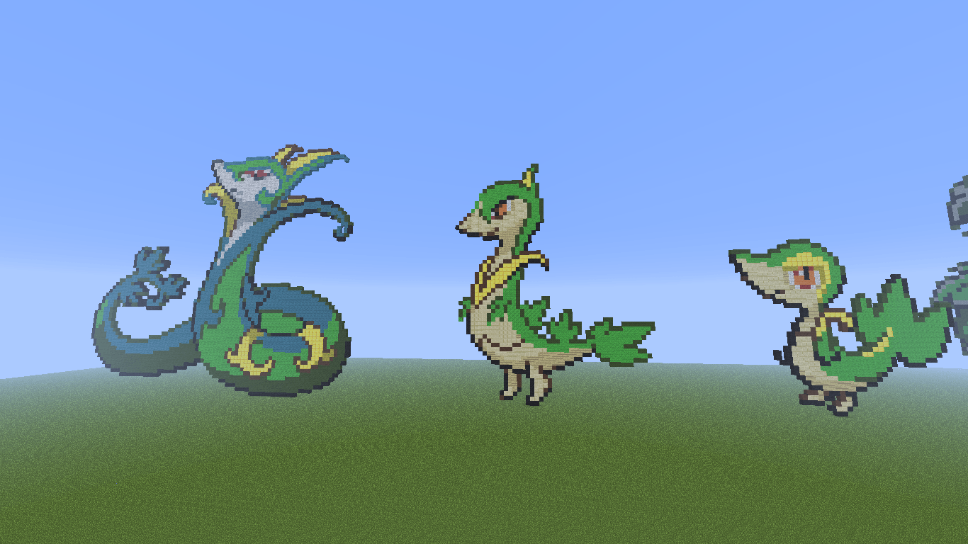 Minecraft Pixel Art! image Snivy evolution family. HD wallpaper