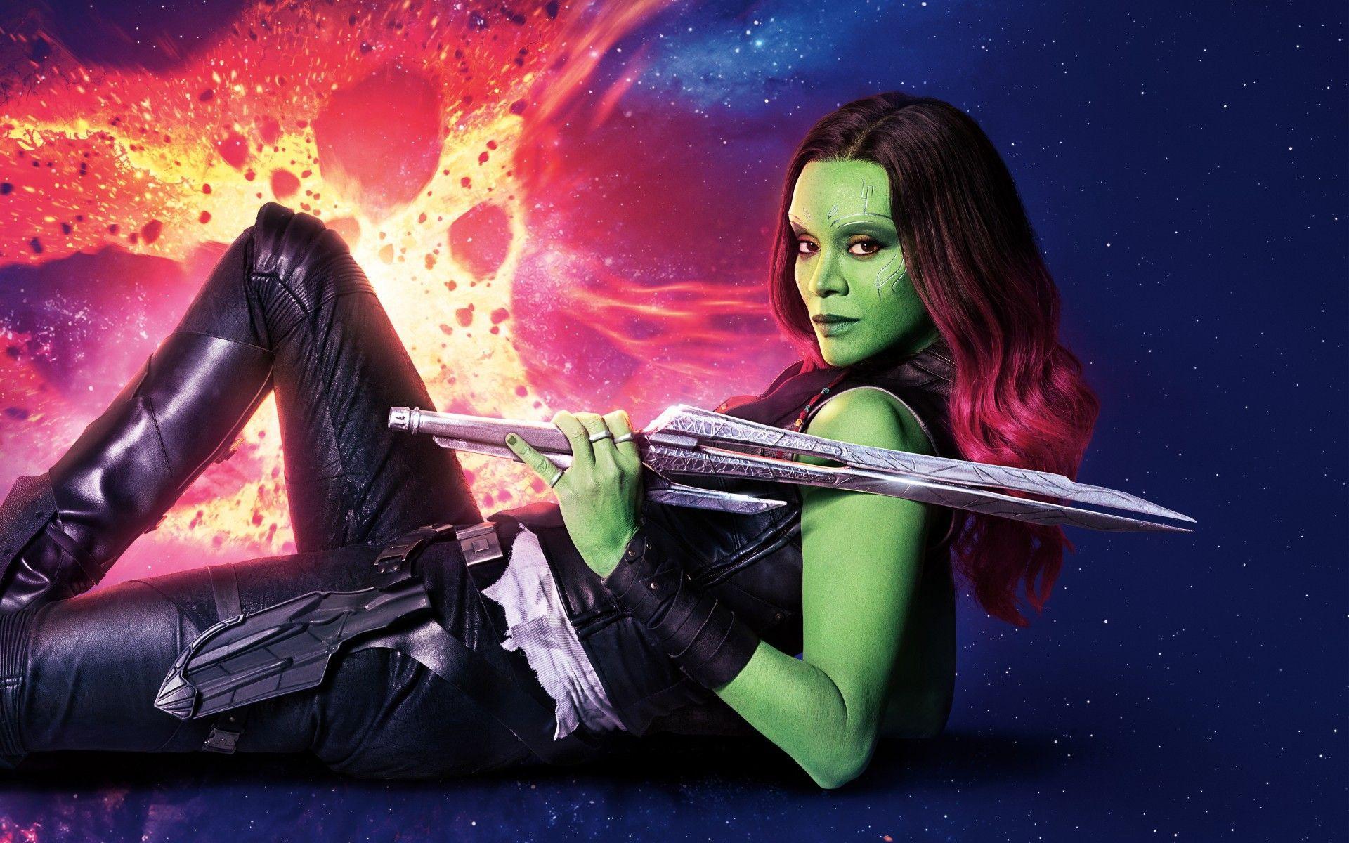 Wallpaper Zoe Saldana, Gamora, Guardians of the Galaxy Vol 4K