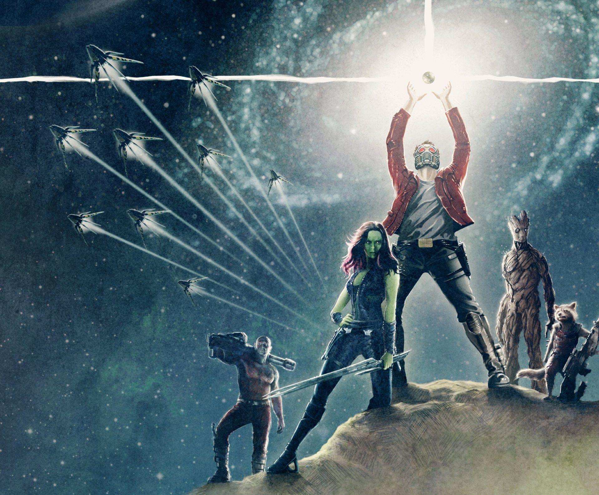 Guardians Of The Galaxy Fan Art Star Lord Gamora Drax