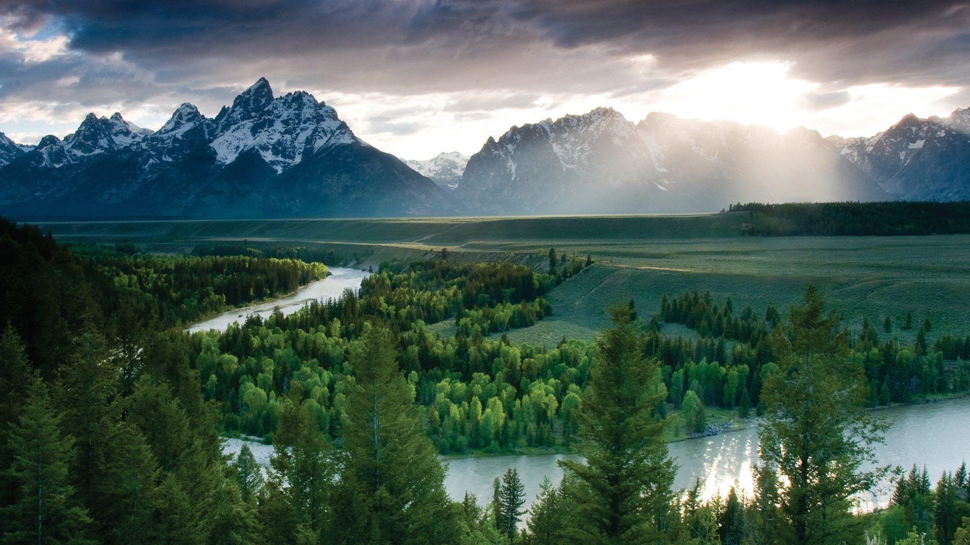 Teton Tag wallpaper: Teton Morning Fantasy Mountains Nature Sky