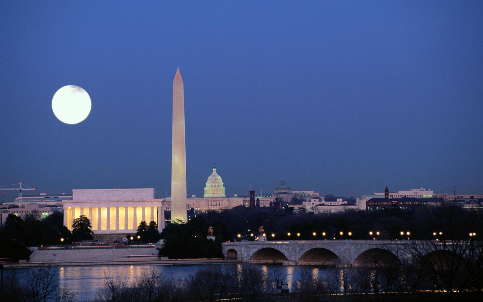 Washington Monument Moon Wallpaper by HD Wallpaper Daily
