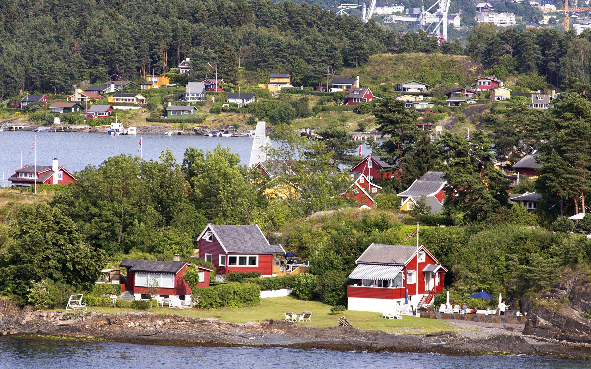 Wallpaper Norway Nakkholmen Island Oslo Cities Houses 1920x1200