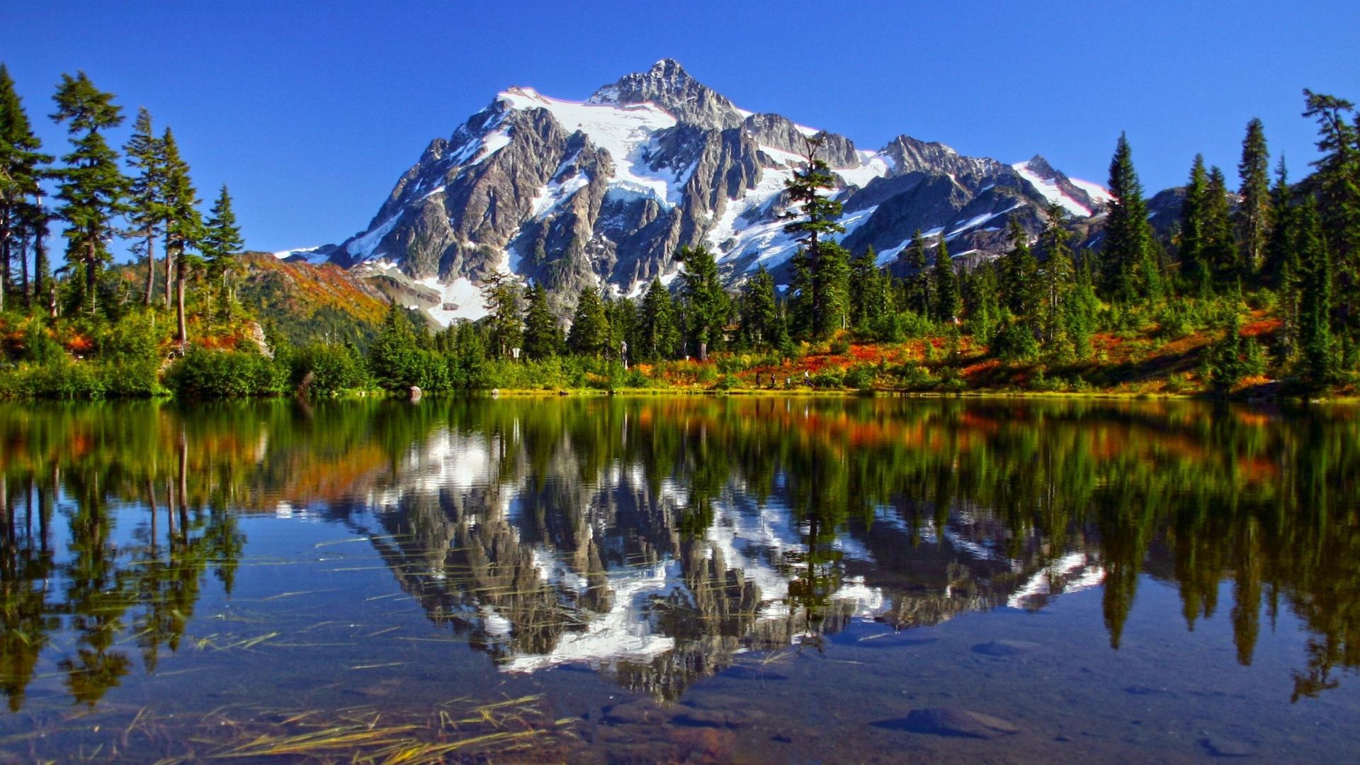 Washington state crystalline lakes landscapes mountains wallpaper