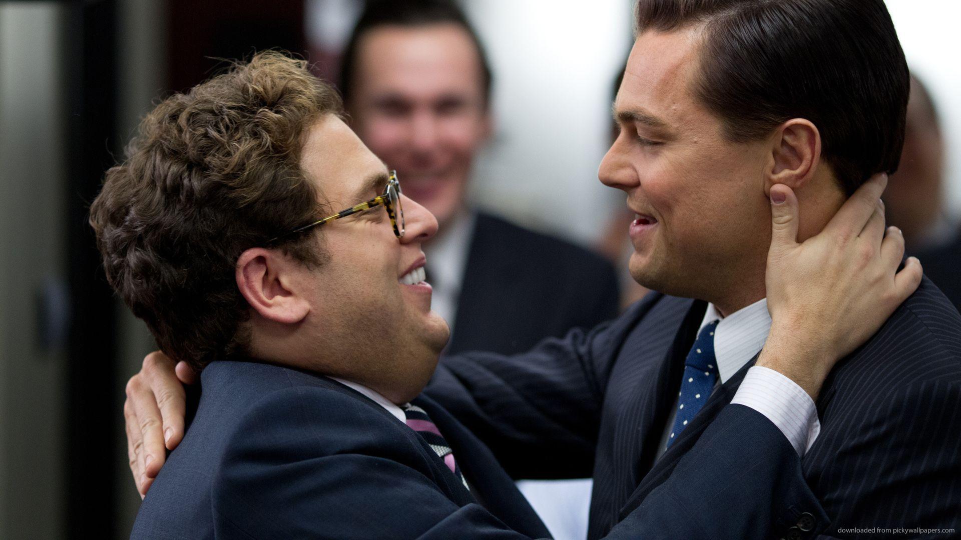 Download 1920x1080 Leonardo DiCaprio With Jonah Hill Wallpaper