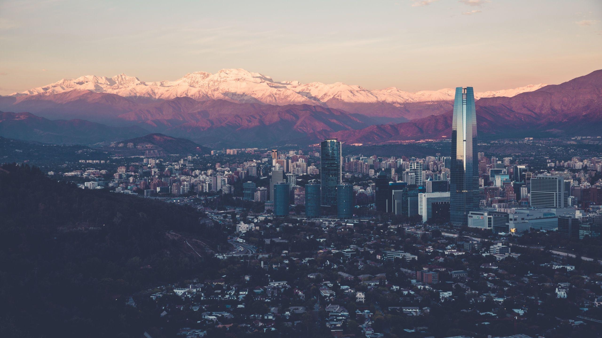 Santiago Cityscape And Mountains Wallpaperx1440