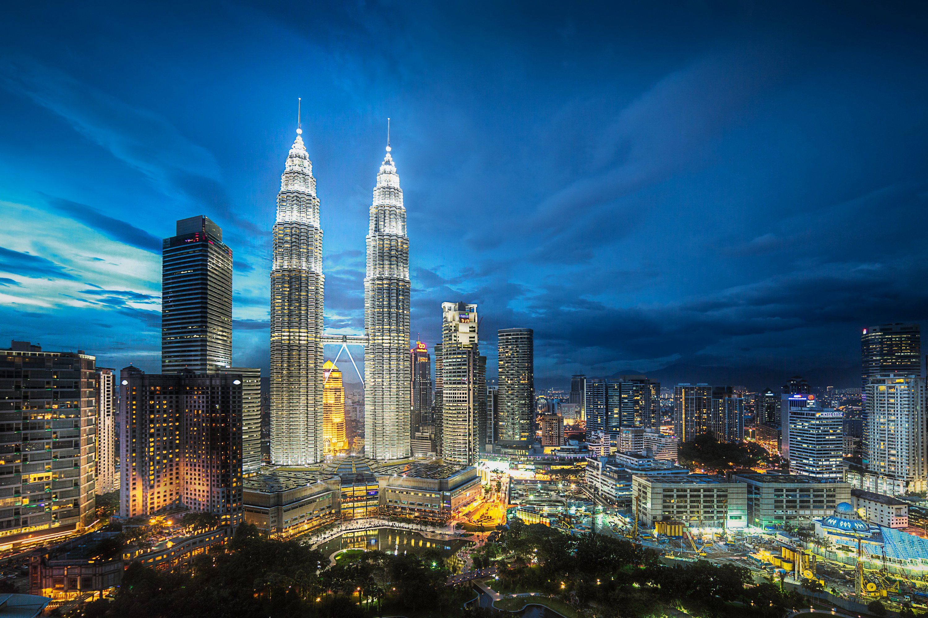 City Kuala Lumpur Malaysia night summer wallpaperx1280