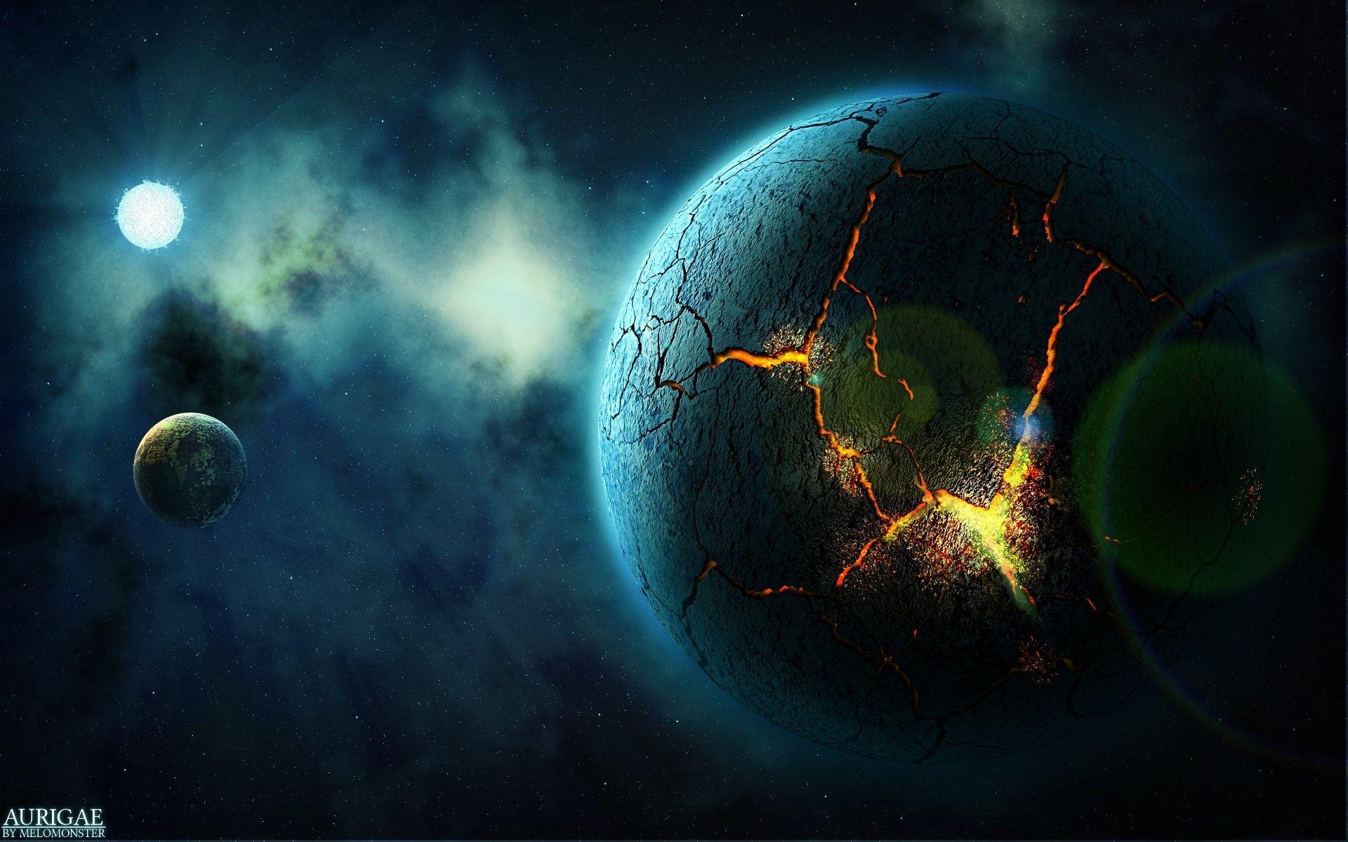 Space: Planet Starlight Cracked Stars Best Nature Wallpaper