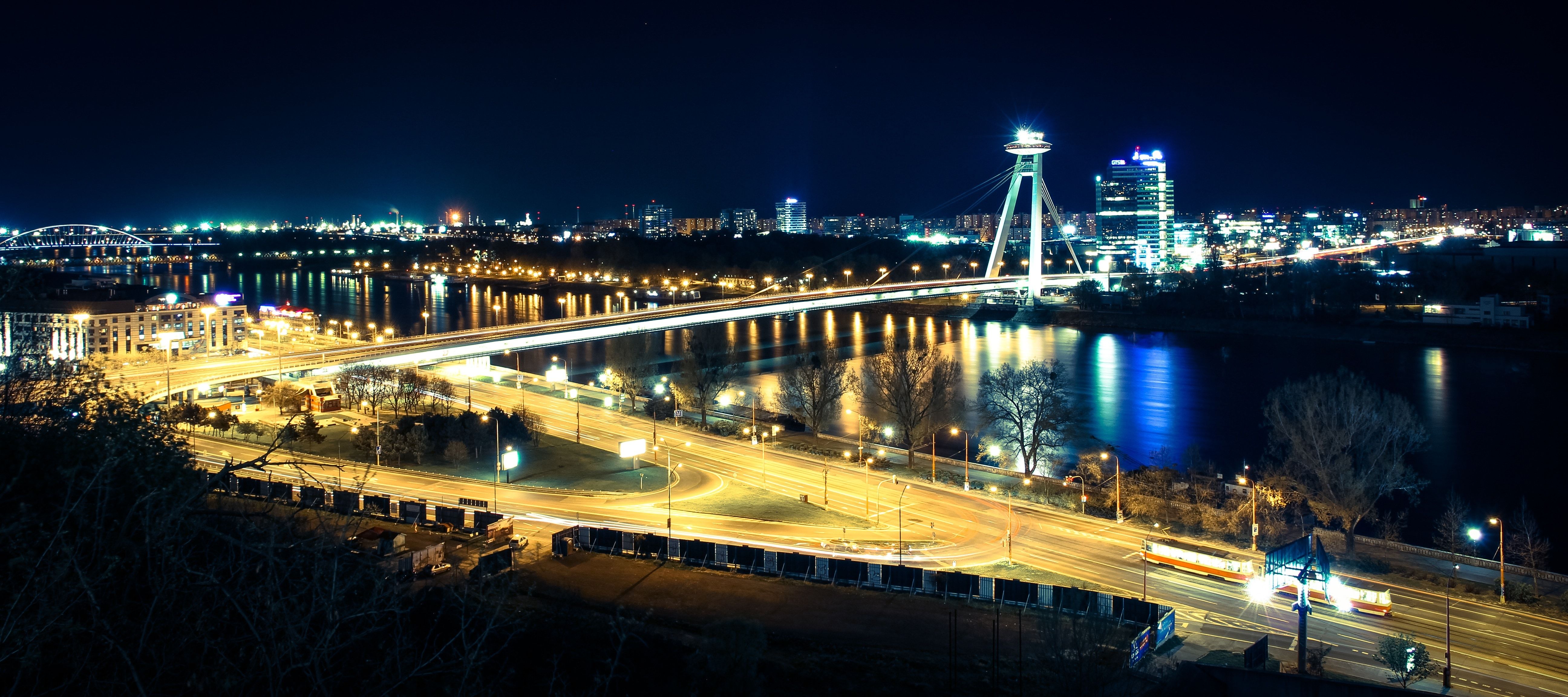 lighted concrete bridge free image