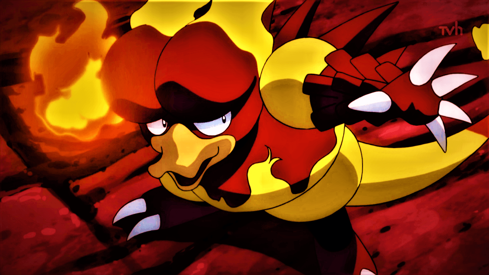 Alola Region Magmar using Fire Punch