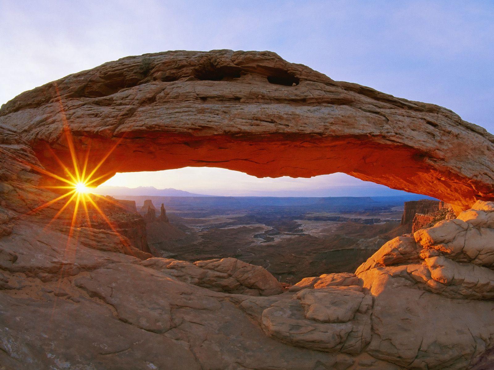 Mesa Arch at Sunset, Overlooking Canyonlands National Park, Utah