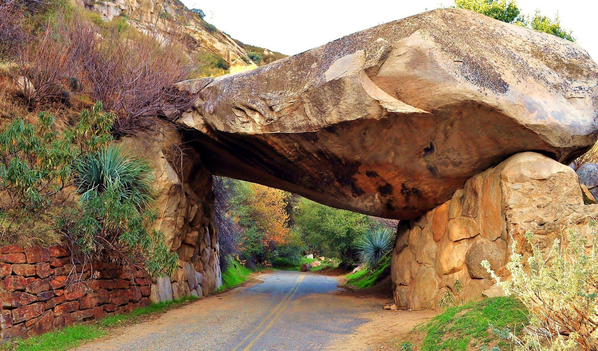 sequoia national park united states stones rock road tunnel HD
