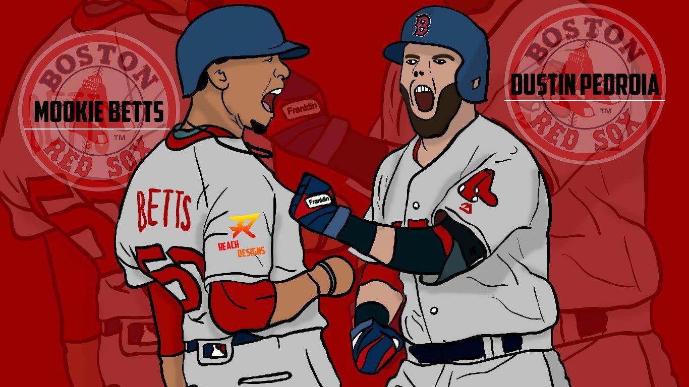 Dustin Pedroia and Mookie Betts Illustration // By Reach