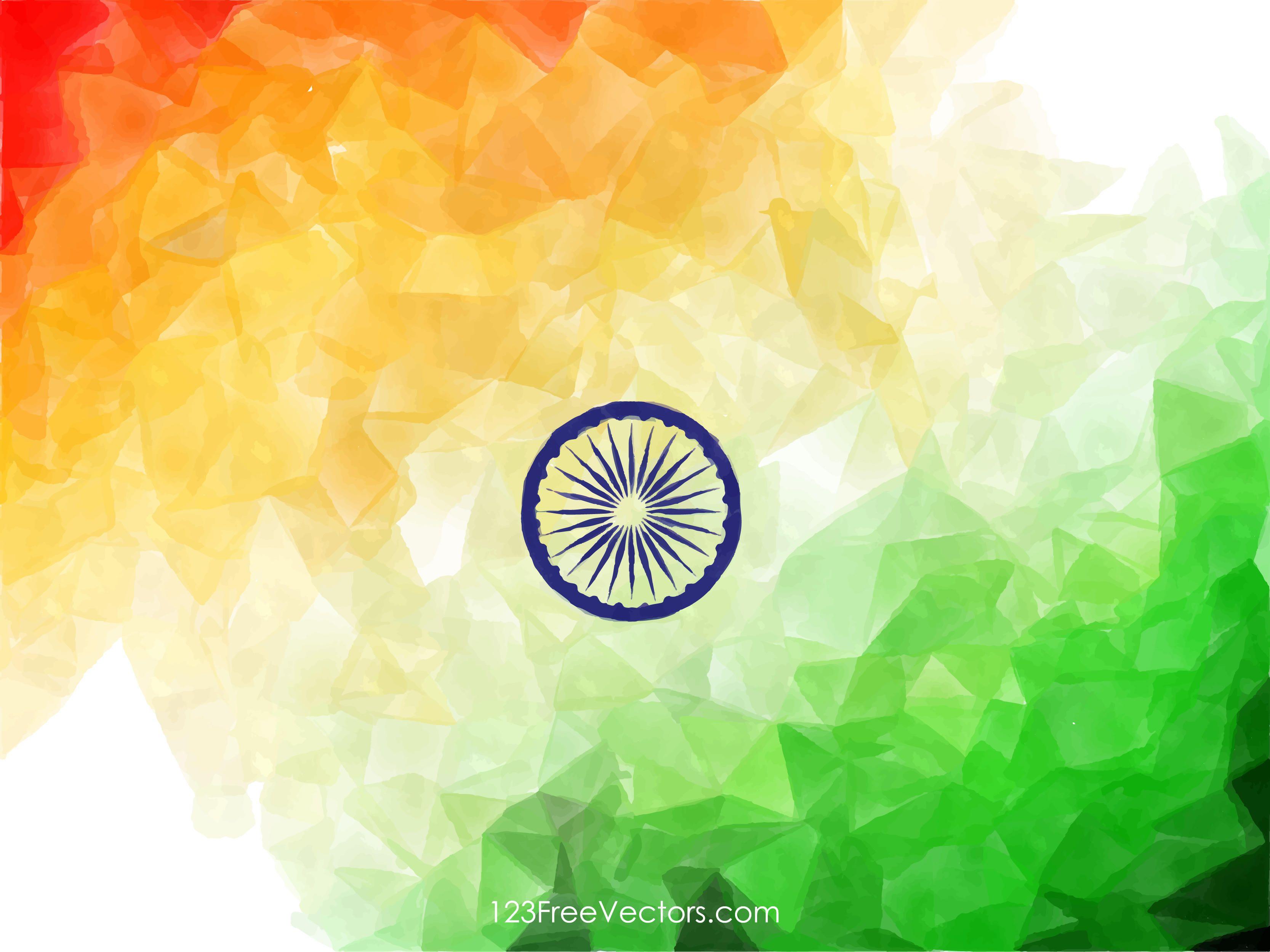 Watercolor Indian Flag WallpaperFreevectors