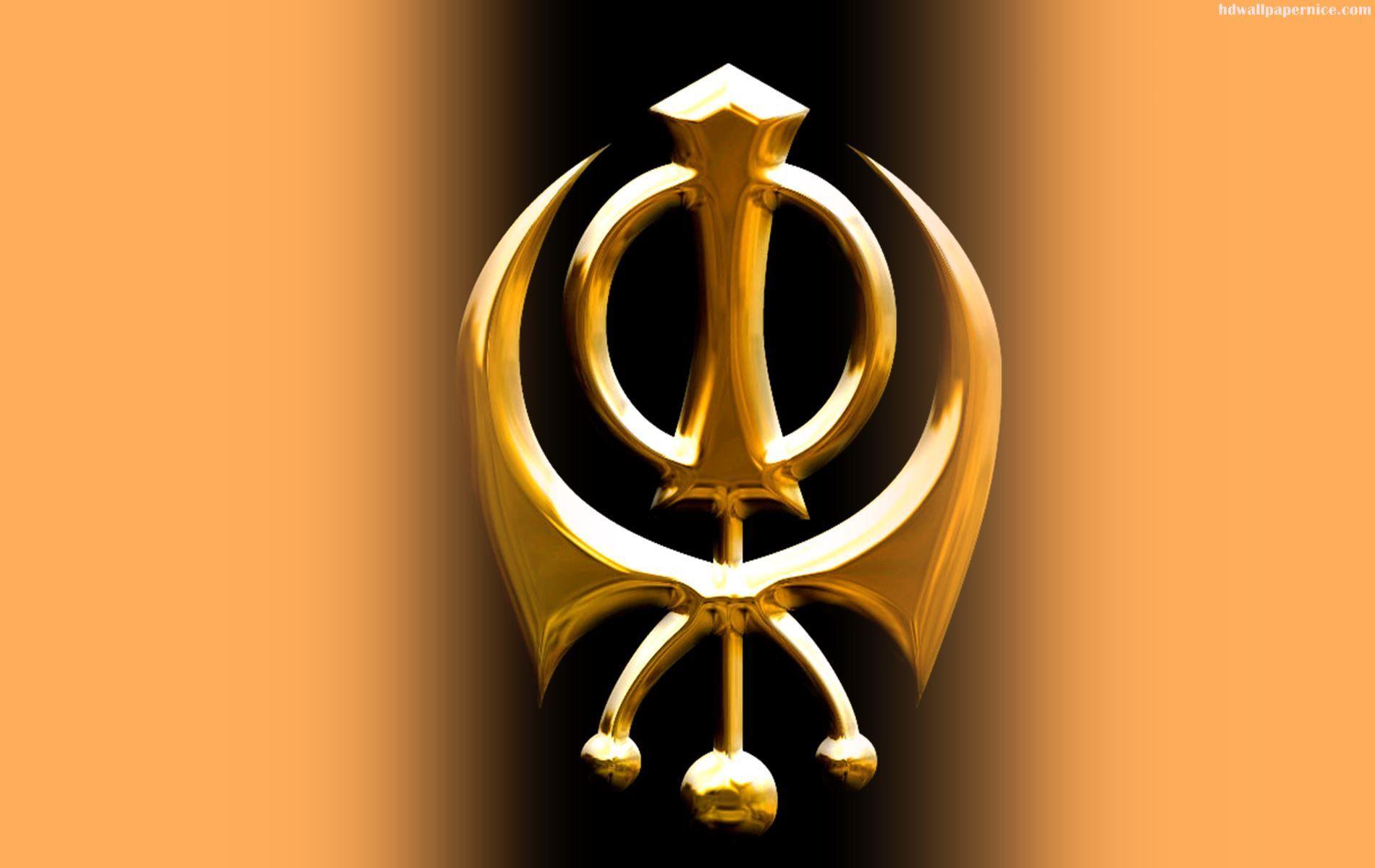 Beautiful Sikh Khanda Black Background HD Wallpaper