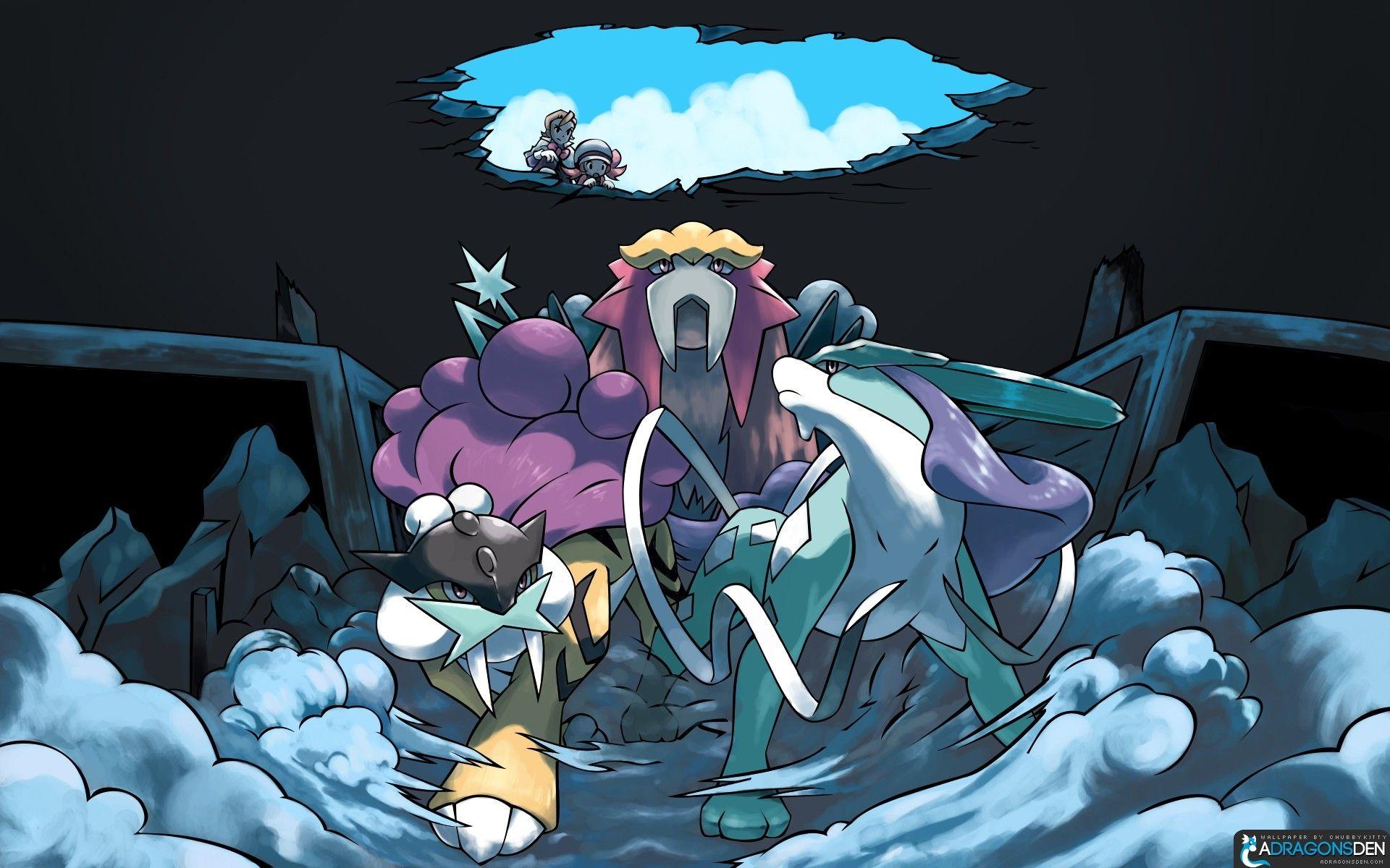 pokemon anime entei suicune raikou 1920x1200 wallpaper High Quality