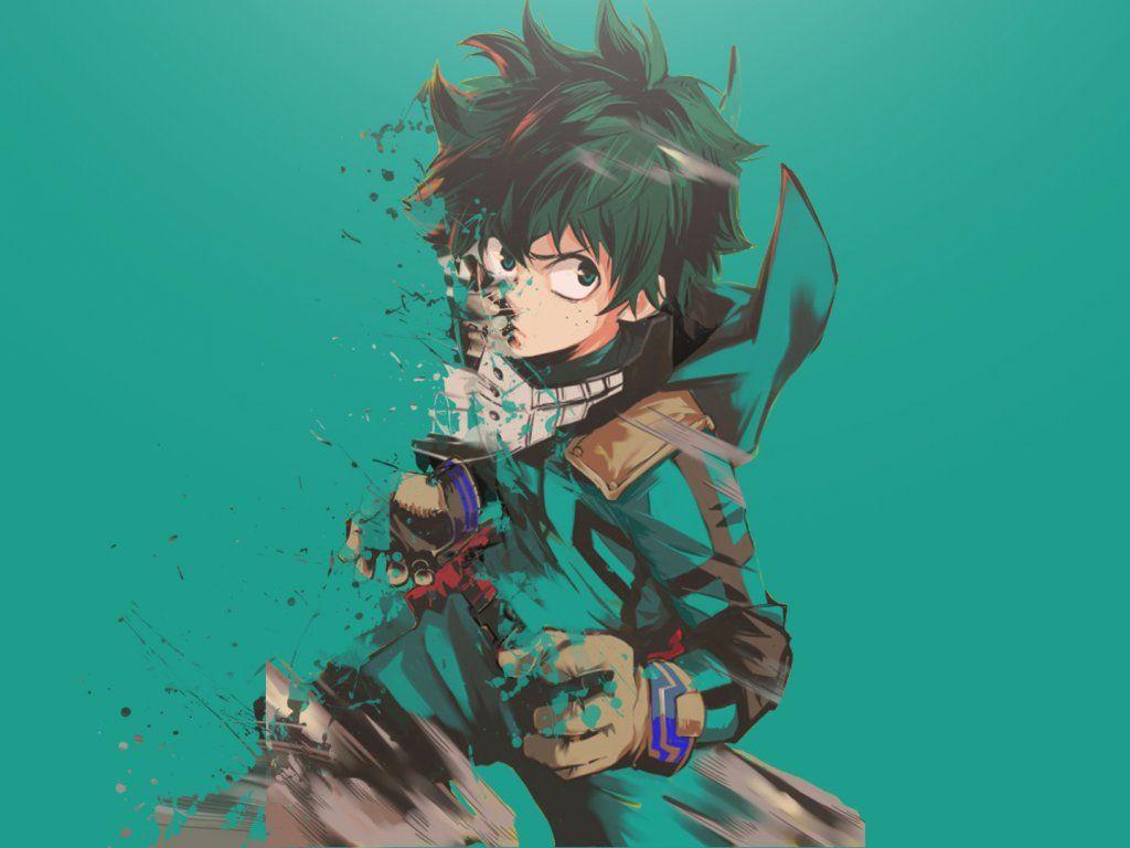 Desktop wallpaper izuku midoriya, boku no hero academia, minimal