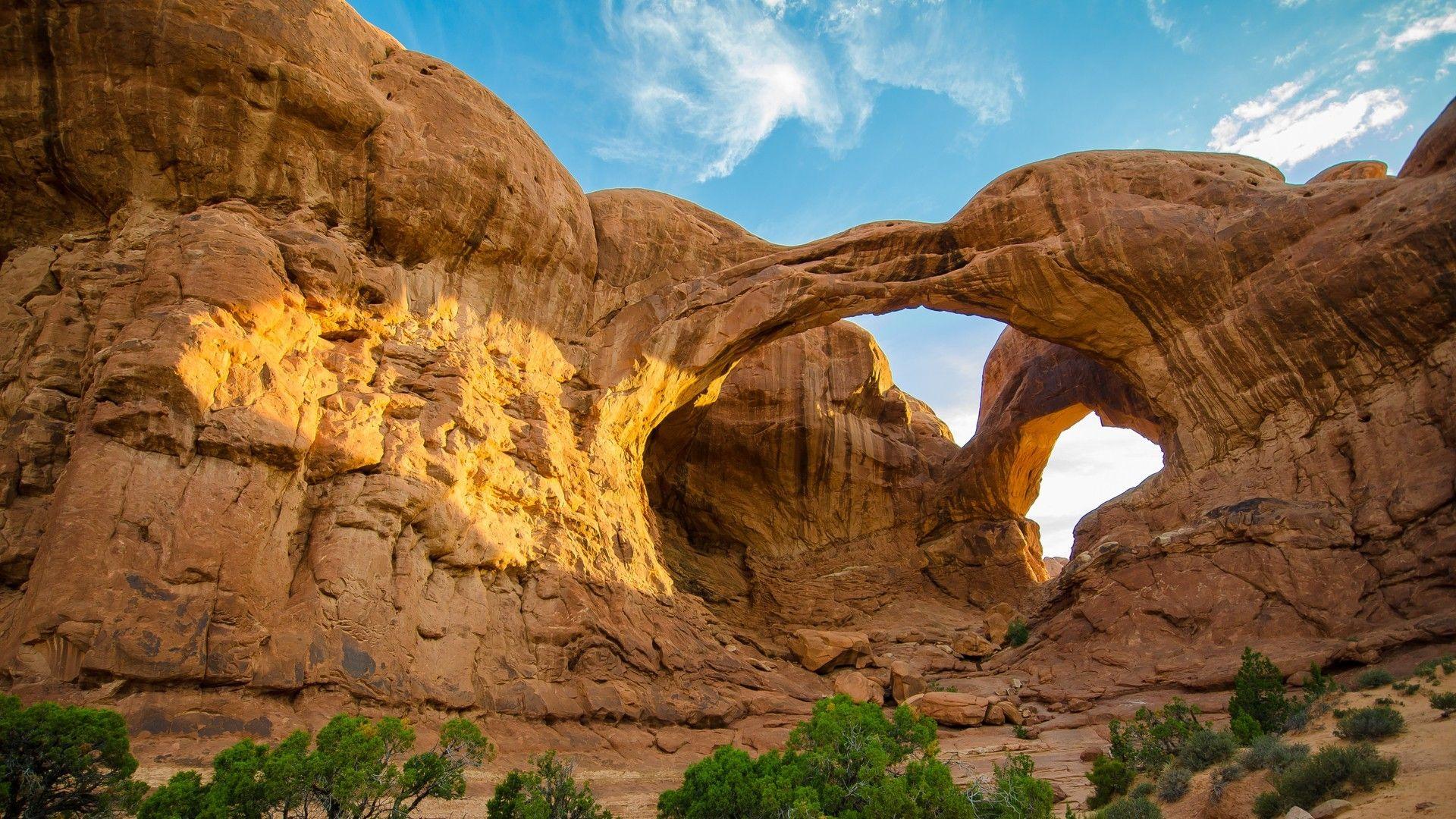 nature, Landscape, Mountain, Trees, Forest, Utah, USA, Arch