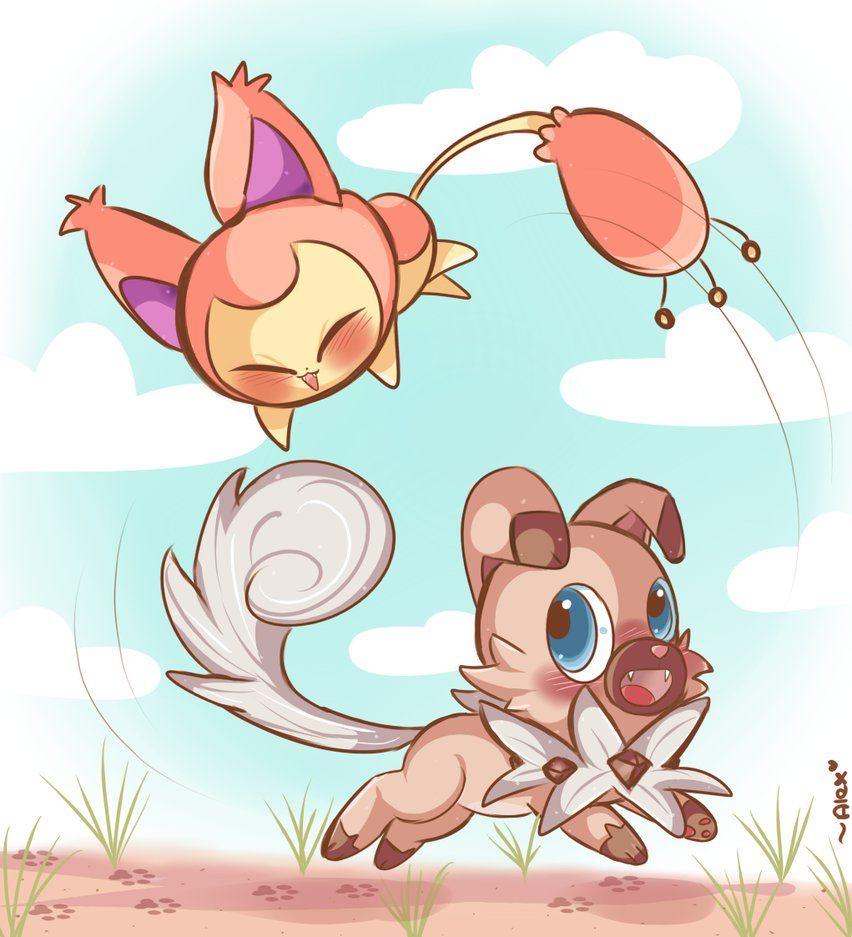 Skitty e Rockruff: D por chibiirose. pokemon. Pokémon