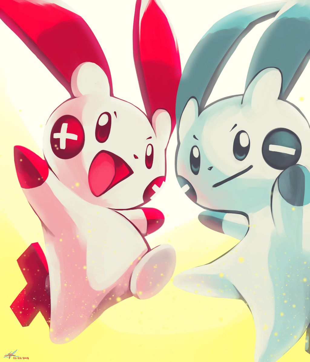 Day20 [ELECTRIC RODENT] Plusle And Minun By Rock Bomber