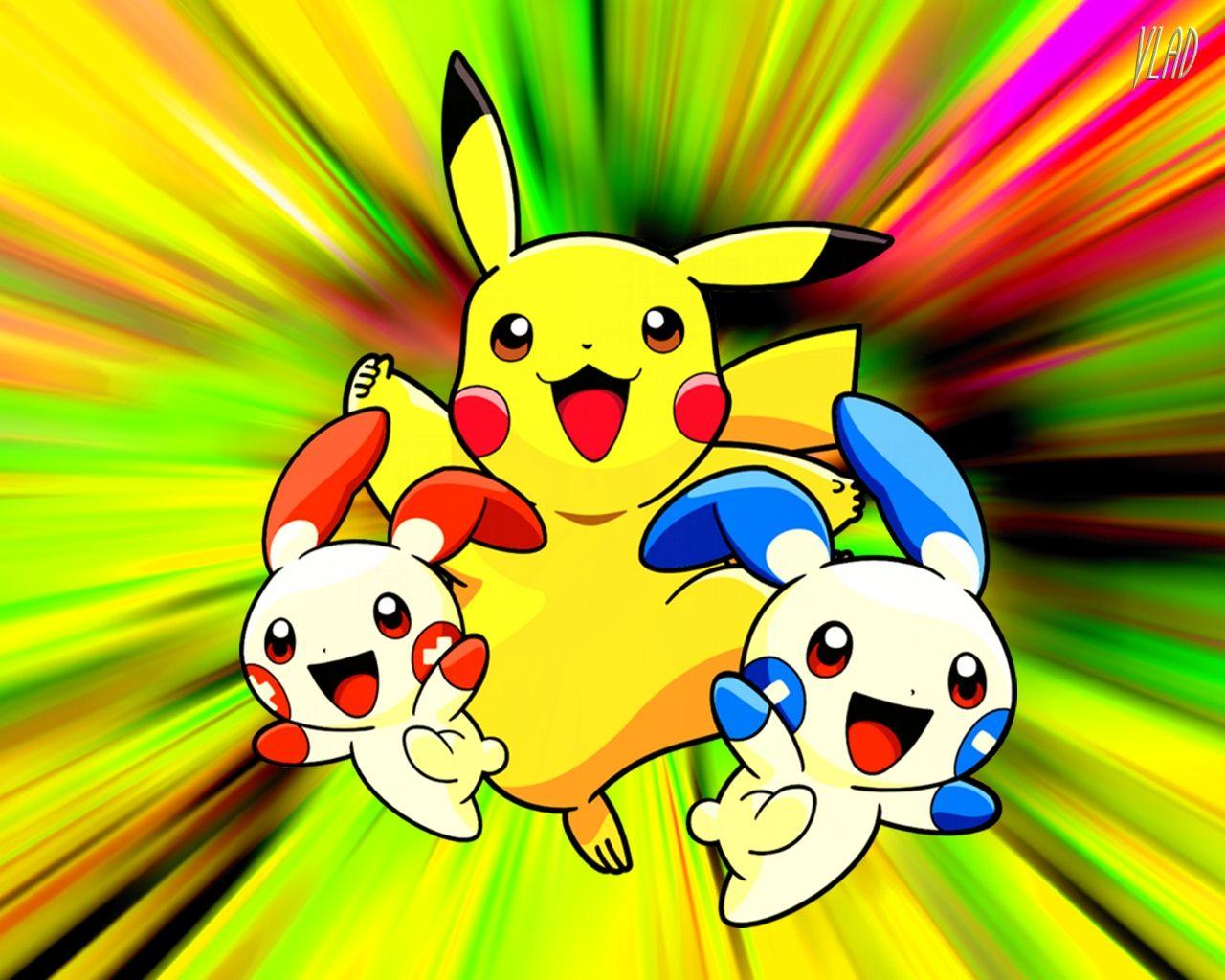 Plusle, Minun, Pikachu. Pokemon ♥. Pokémon