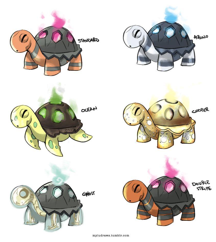 myiudraws:torkoal variations. Pokemon Sub Species