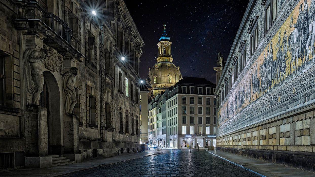 Germany street night Dresden wallpaperx1153