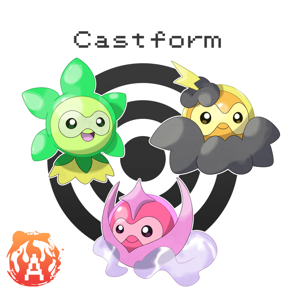 Castform Grassy, Misty, and Stormy Form #