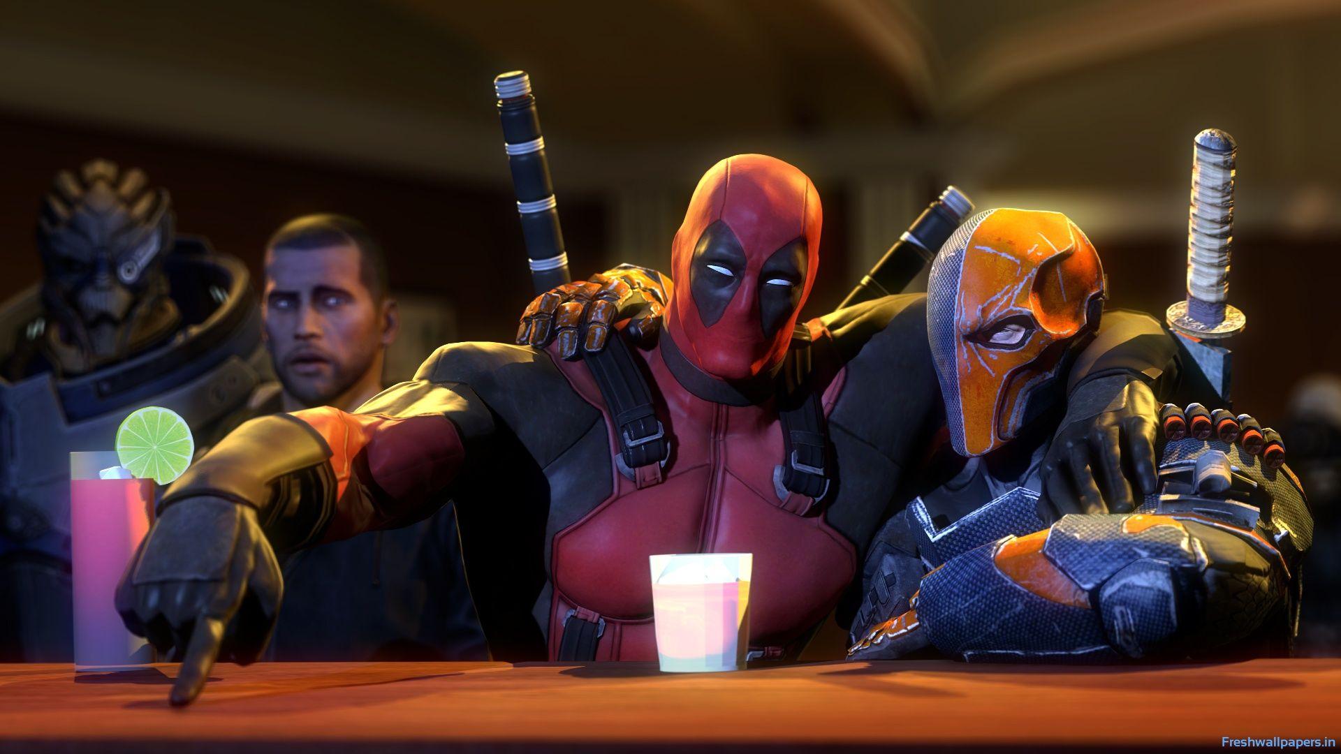 Deadpool with deadshot wallpaper