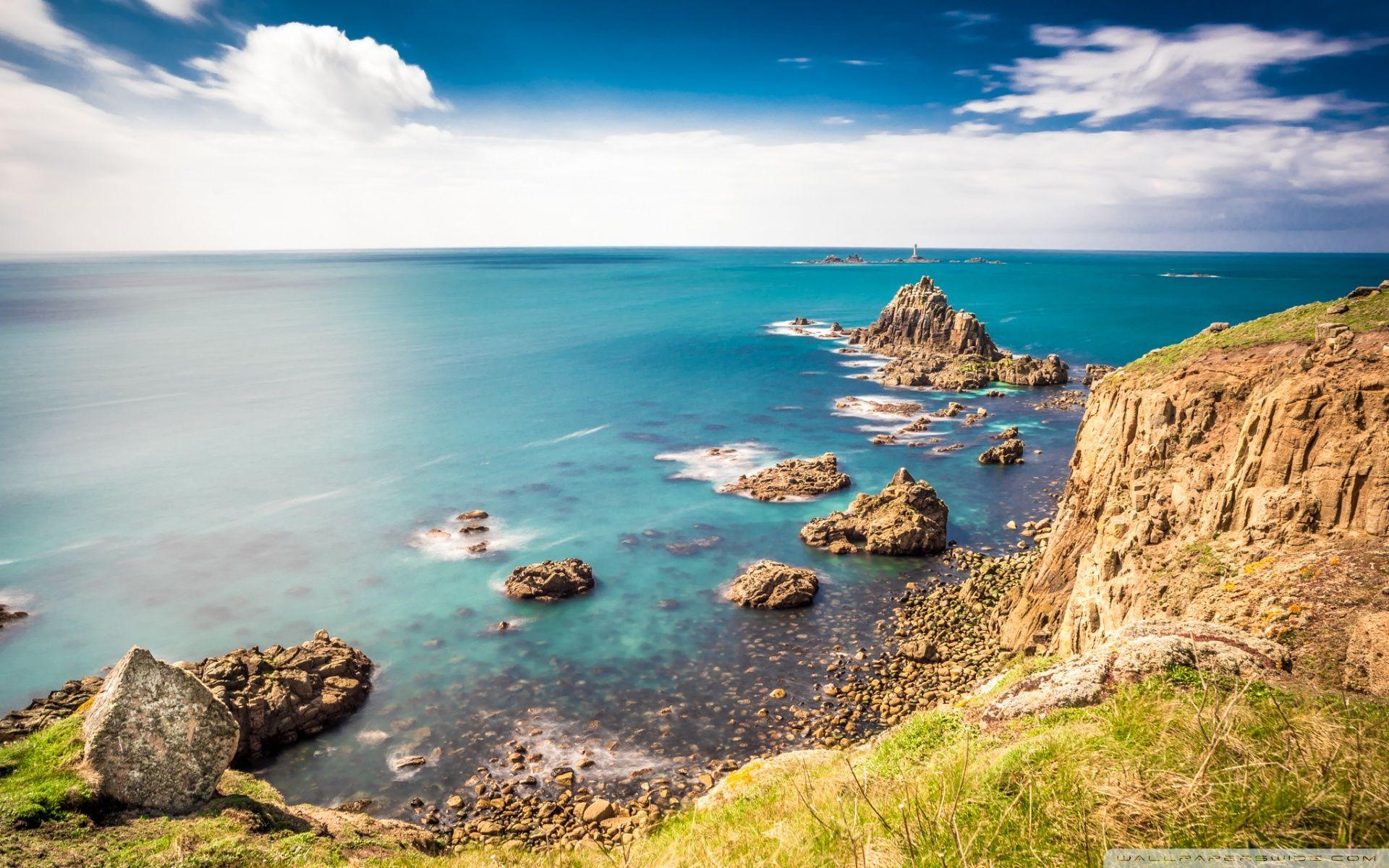 Rocky shorelines at Land's End, Cornwall, United Kingdom ❤ 4K HD
