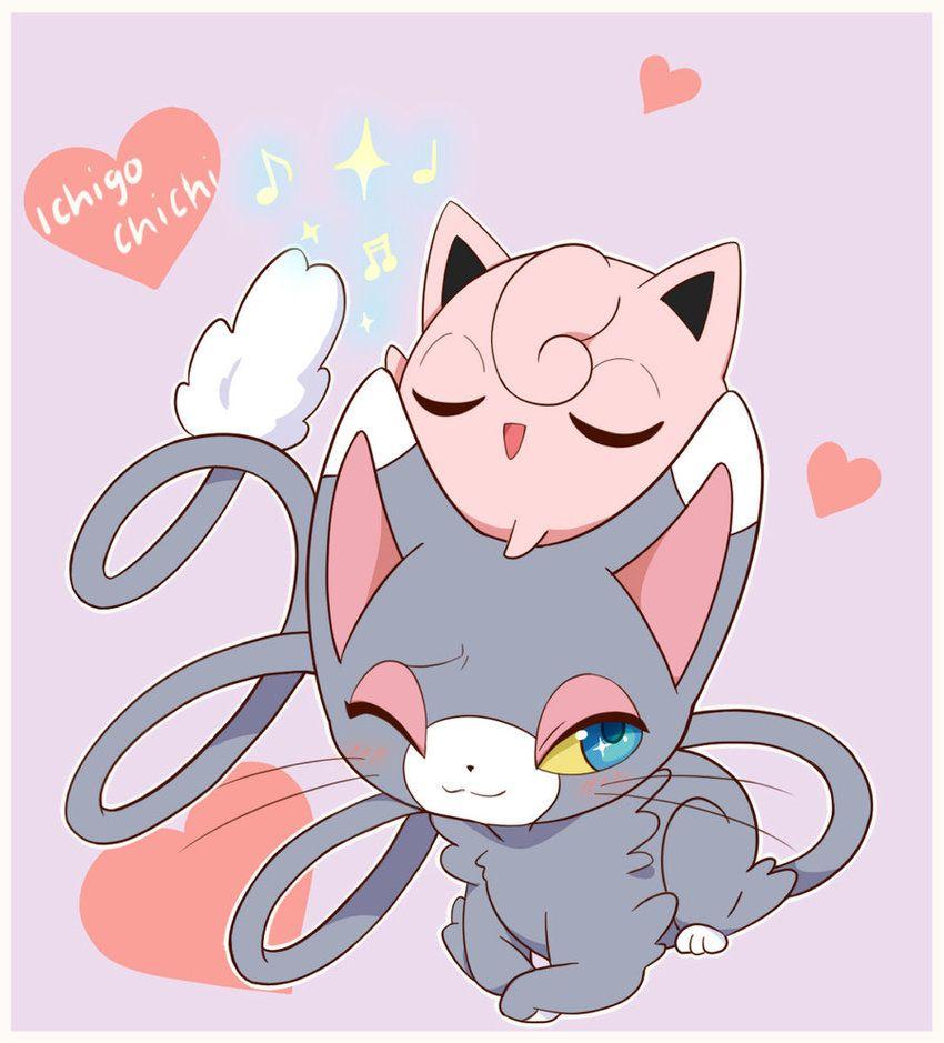 Glameow and Jigglypuff