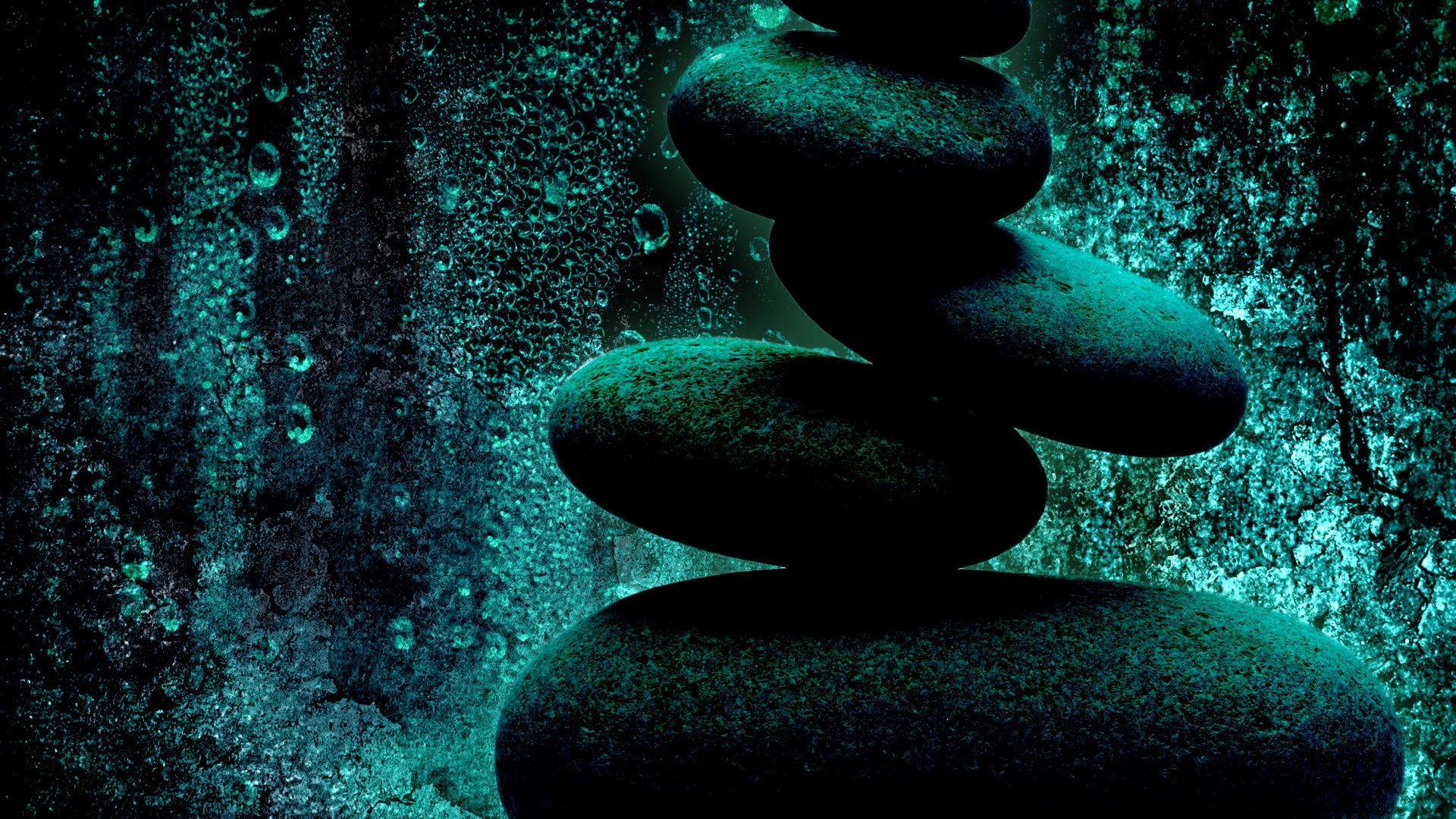 Balanced stone and water moist HD wallpaper